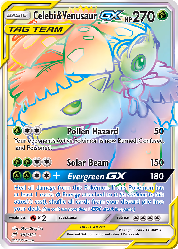 Celebi & Venusaur GX - Secret Rare (182/181)