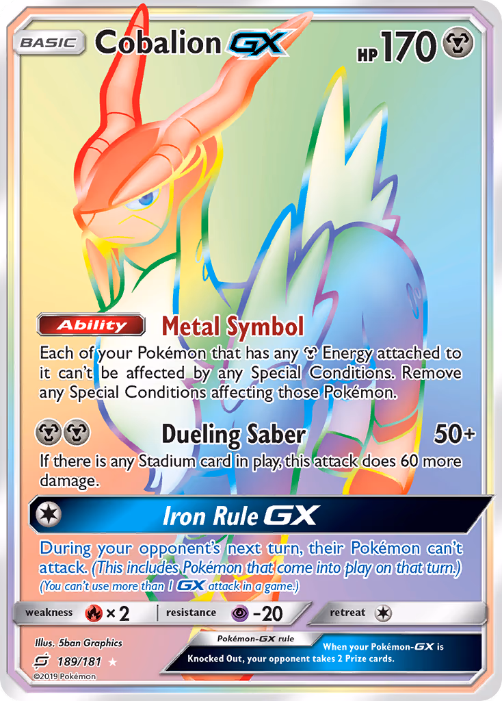 Cobalion GX - Secret Rare (189/181)
