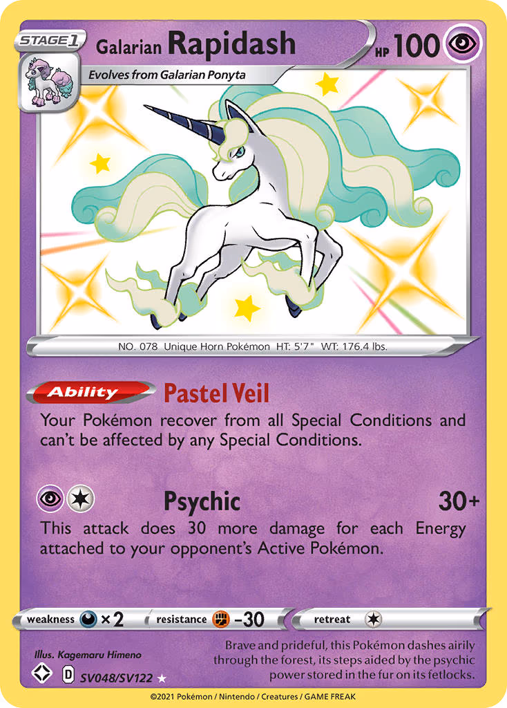 Galarian Rapidash - Shiny Holo Rare (SV048/SV122)