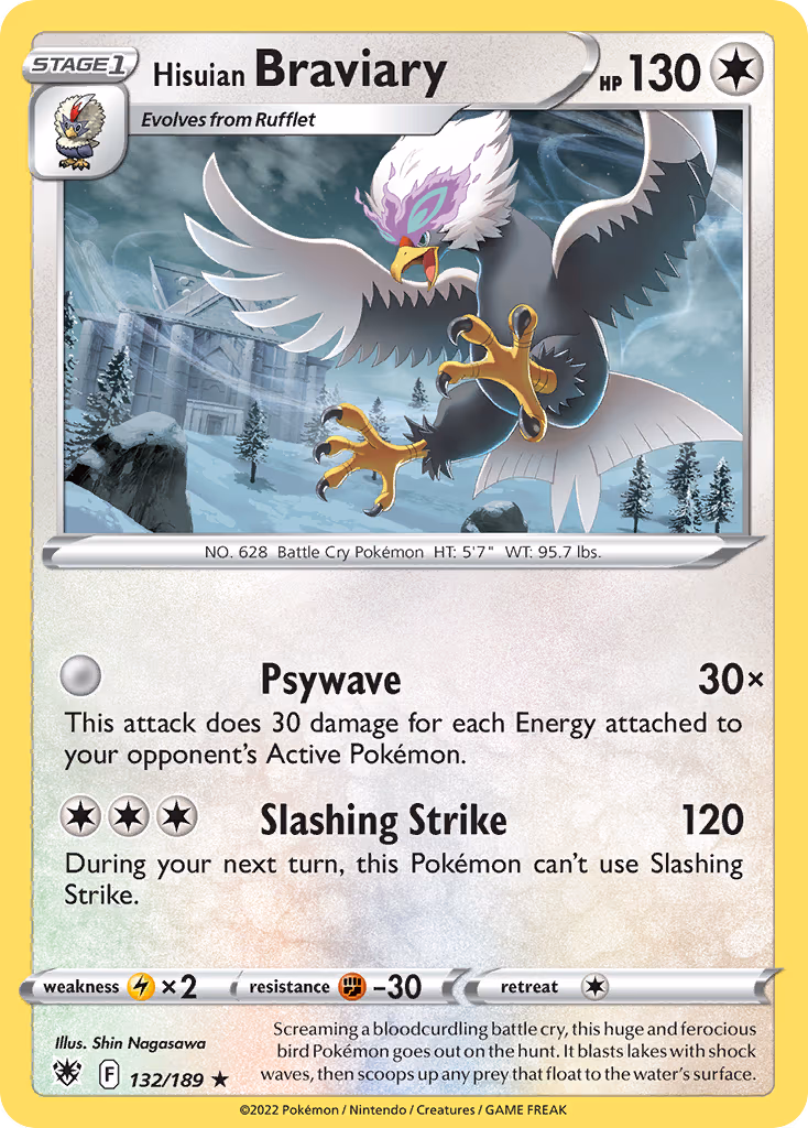 Hisuian Braviary - Rare (132/189)