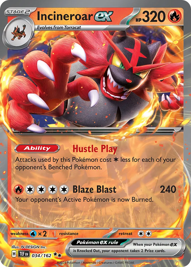 Incineroar ex - Double Rare (034/162)