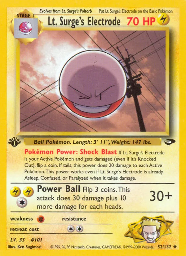 Lt. Surge's Electrode - Uncommon (052/132)