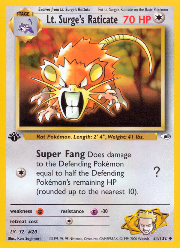 Lt. Surge's Raticate - Uncommon (051/132)