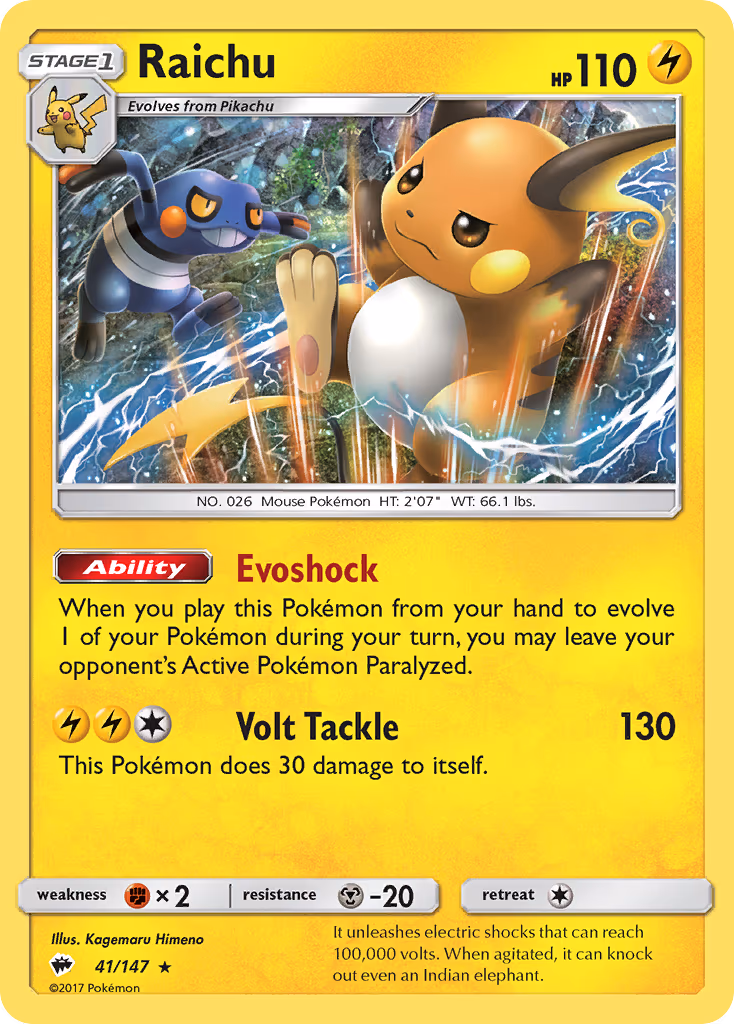 Raichu - Holo Rare (41/147)