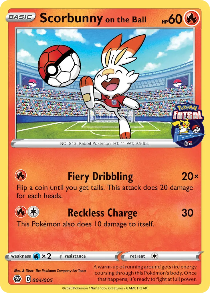 Scorbunny on the Ball - 004/005 (Pokemon Futsal) - Promo (004/005)