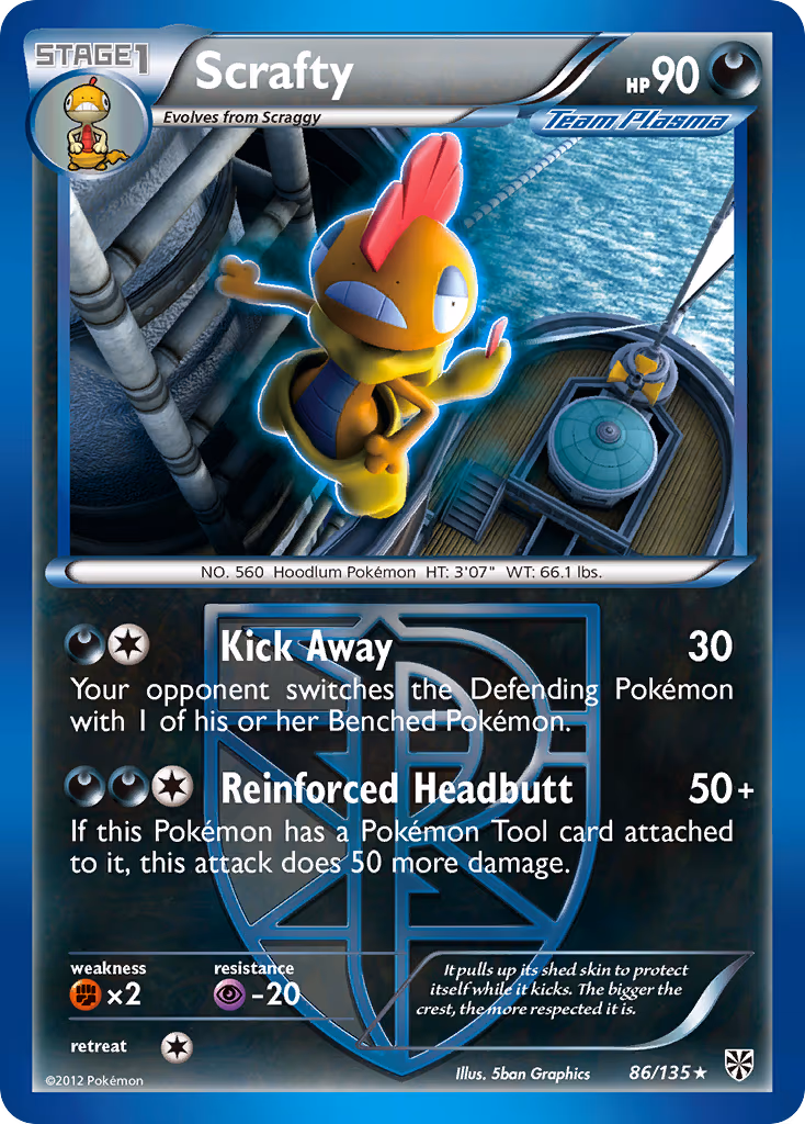 Scrafty (Team Plasma) - Rare (86/135)