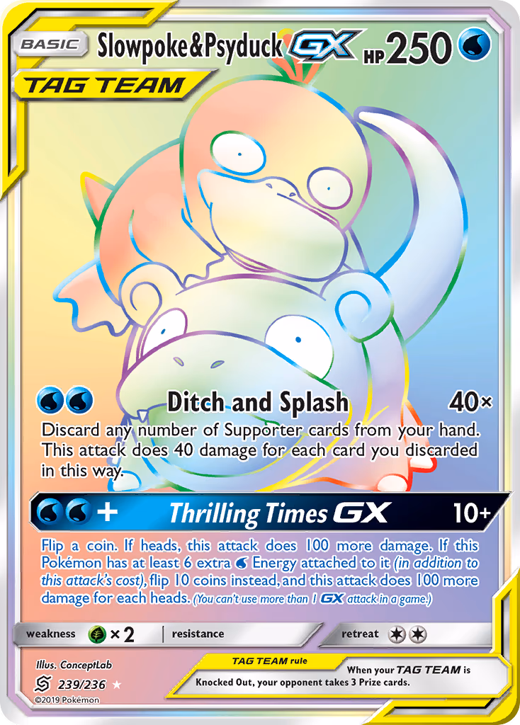 Slowpoke & Psyduck GX - Secret Rare (239/236)