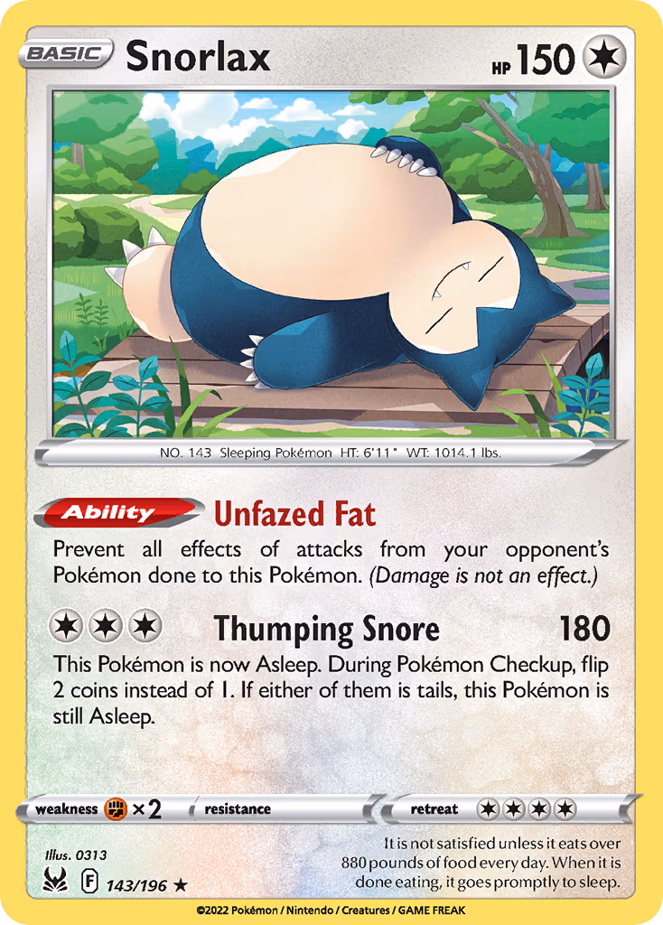Snorlax - Holo Rare (143/196)