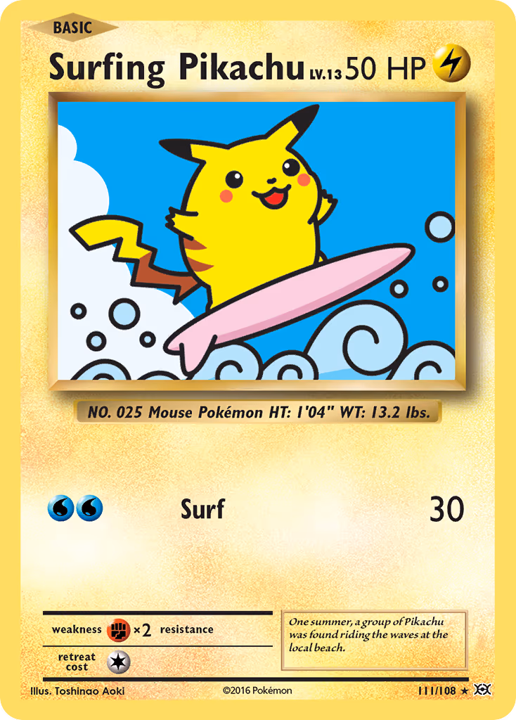 Surfing Pikachu - Secret Rare (111/108)