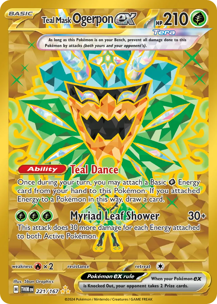 Teal Mask Ogerpon ex - Hyper Rare (221/167)