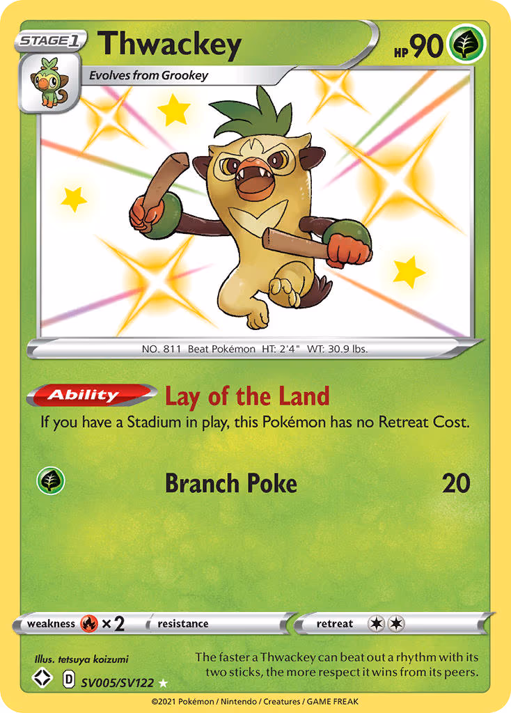 Thwackey - Shiny Holo Rare (SV005/SV122)