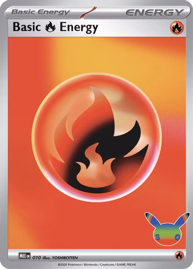 Basic Fire Energy - 010 (30th Celebration) - Futuristic Rare (010)