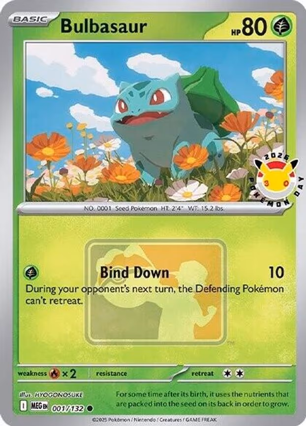 Bulbasaur (Pokemon Day 2026) - Common (001/132)
