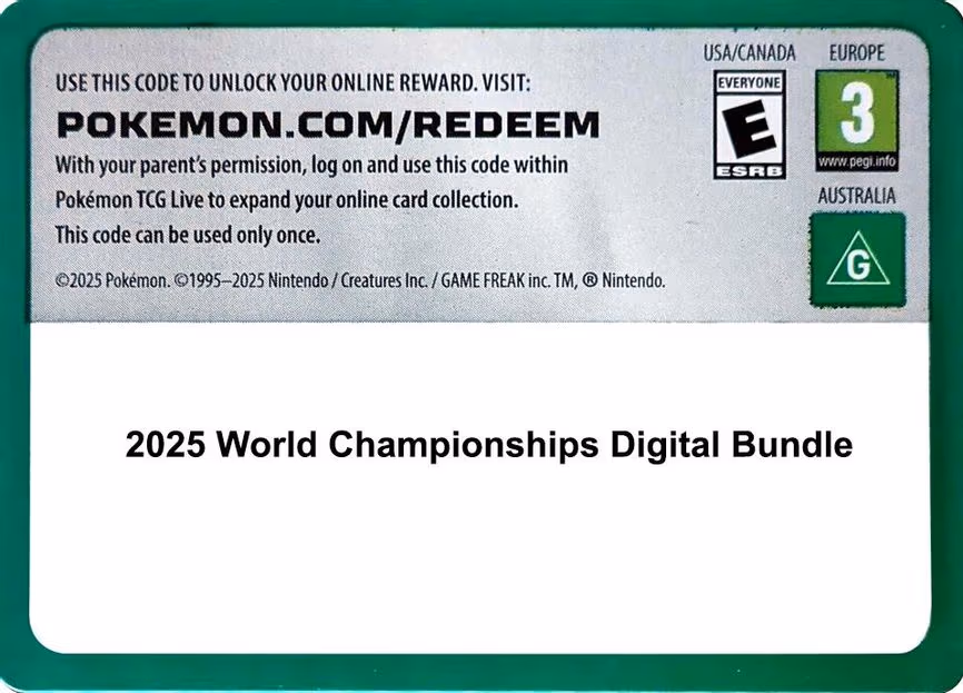 Code Card - 2025 World Championships digital bundle - Code Card