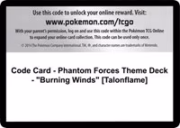 Code Card - Phantom Forces Theme Deck - "Burning Winds" [Talonflame]