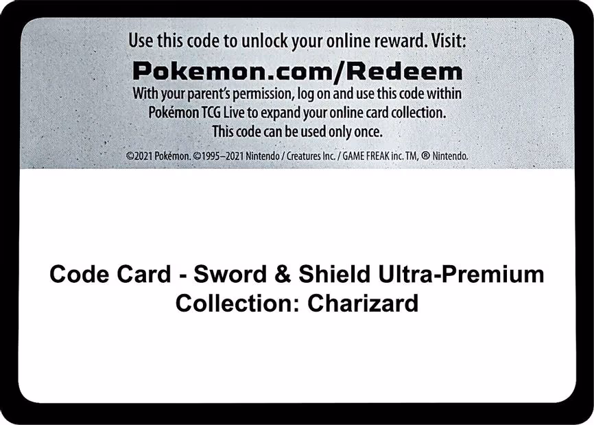 Code Card - Sword & Shield Ultra-Premium Collection: Charizard - Code Card
