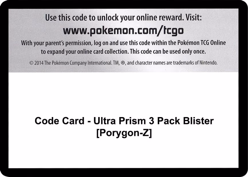 Code Card - Ultra Prism 3 Pack Blister [Porygon-Z]
