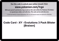 Code Card - XY - Evolutions 3 Pack Blister [Braixen] - Code Card