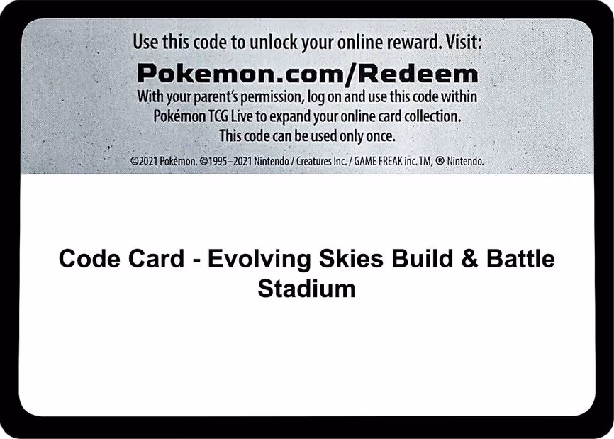 Code Card - Evolving Skies Build & Battle Stadium