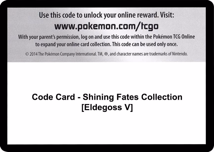 Code Card - Shining Fates Collection [Eldegoss V]