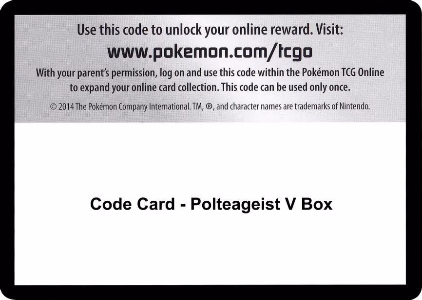 Code Card - Polteageist V Box - Code Card