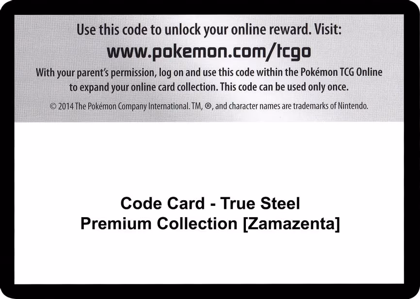 Code Card - True Steel Premium Collection [Zamazenta] - Code Card