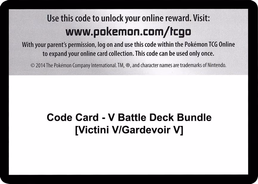 Code Card - V Battle Deck Bundle [Victini V/Gardevoir V] - Code Card