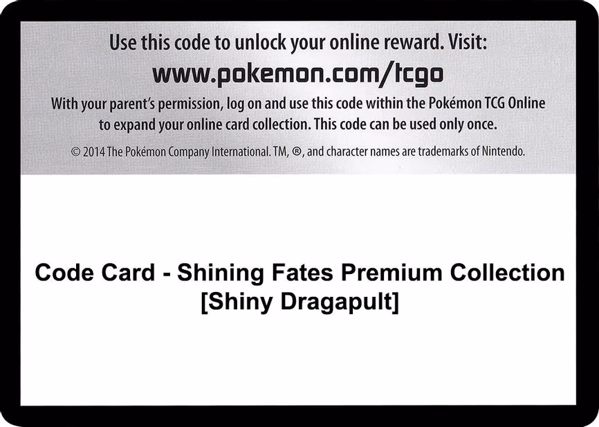 Code Card - Shining Fates Premium Collection [Shiny Dragapult]