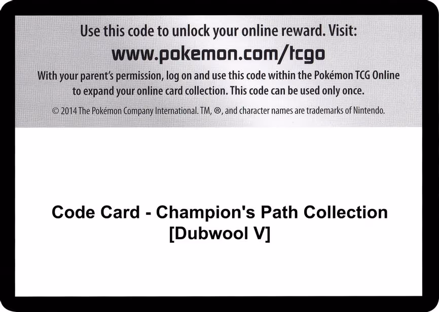 Code Card - Champion's Path Collection [Dubwool V]