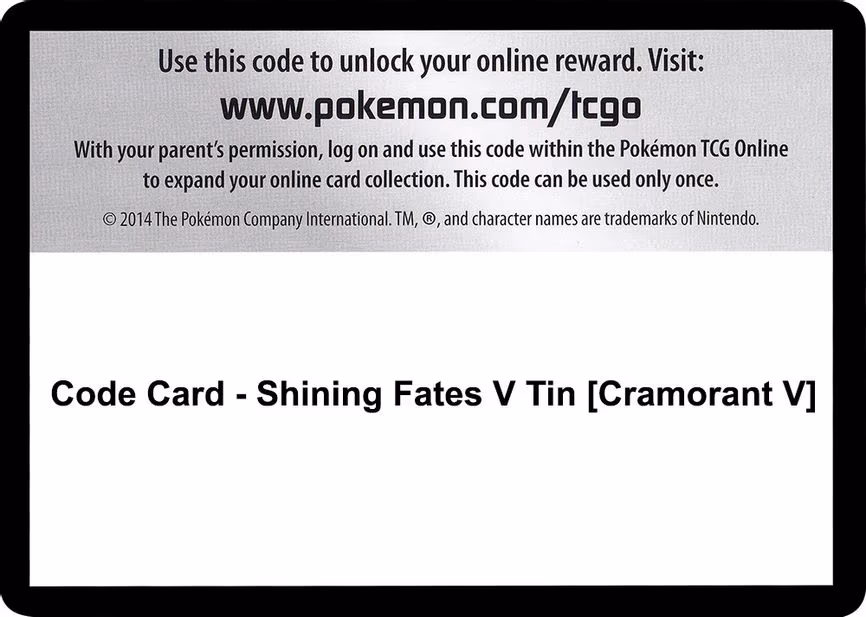 Code Card - Shining Fates V Tin [Cramorant V]