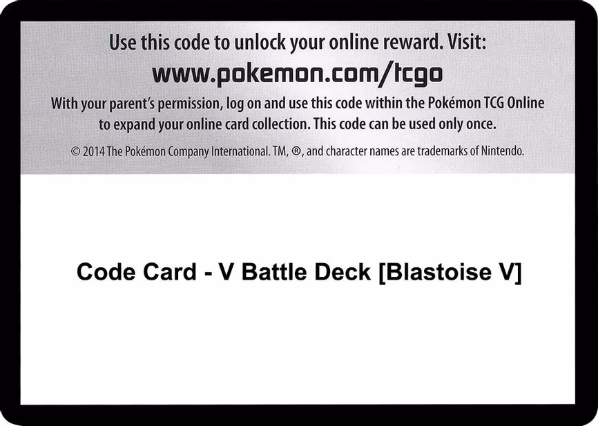 Code Card - V Battle Deck [Blastoise V] - Code Card