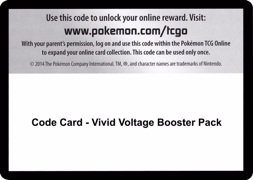 Code Card - Vivid Voltage Booster Pack - Code Card