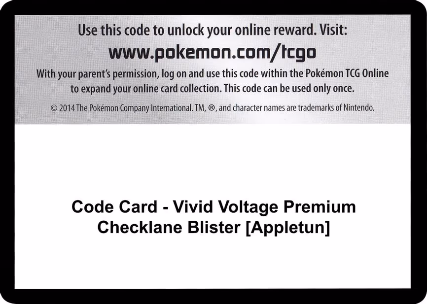 Code Card - Vivid Voltage Premium Checklane Blister [Appletun] - Code Card