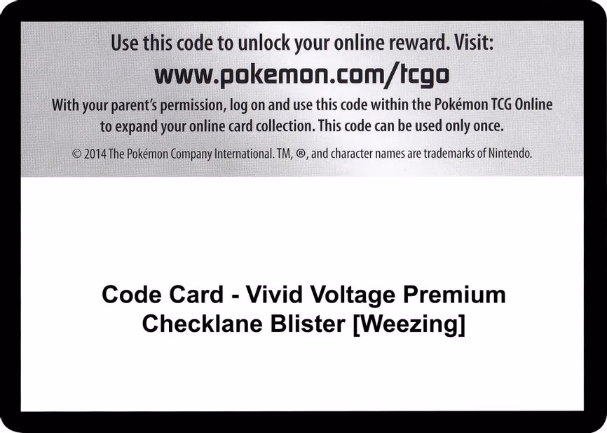 Code Card - Vivid Voltage Premium Checklane Blister [Weezing] - Code Card