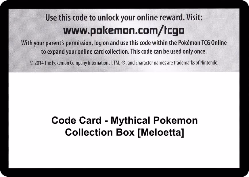 Code Card - Mythical Pokemon Collection Box [Meloetta]