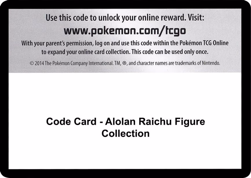 Code Card - Alolan Raichu Figure Collection