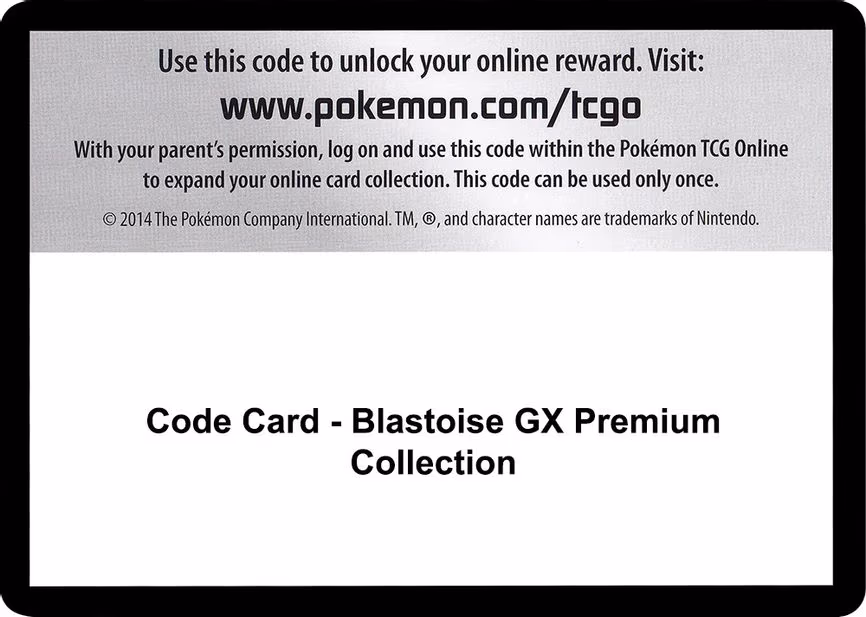 Code Card - Blastoise GX Premium Collection