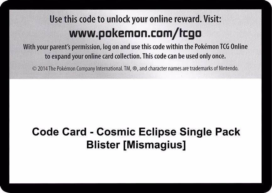 Code Card - Cosmic Eclipse Single Pack Blister [Mismagius] - Code Card