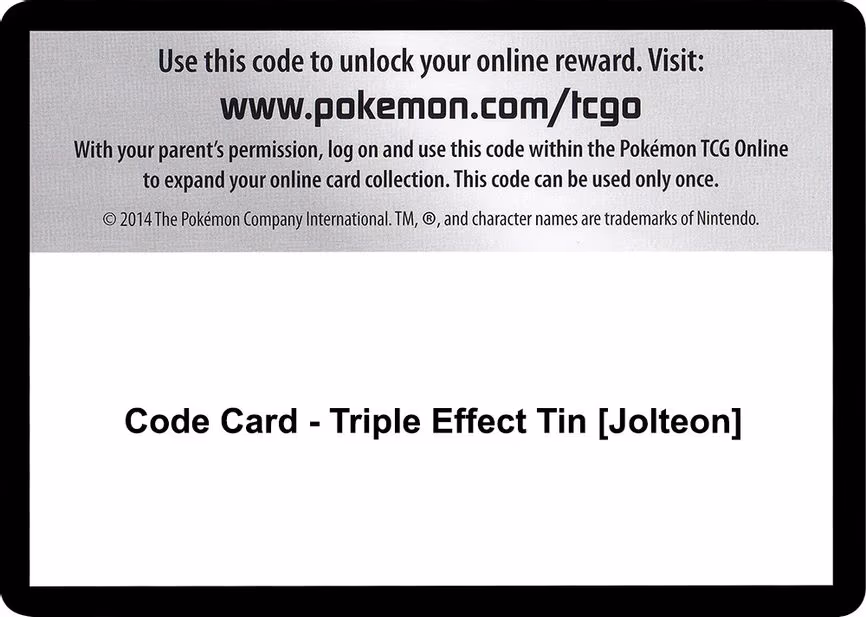 Code Card - Triple Effect Tin [Jolteon] - Code Card
