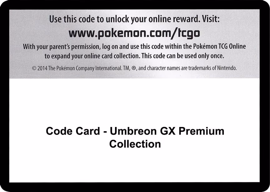 Code Card - Umbreon GX Premium Collection - Code Card