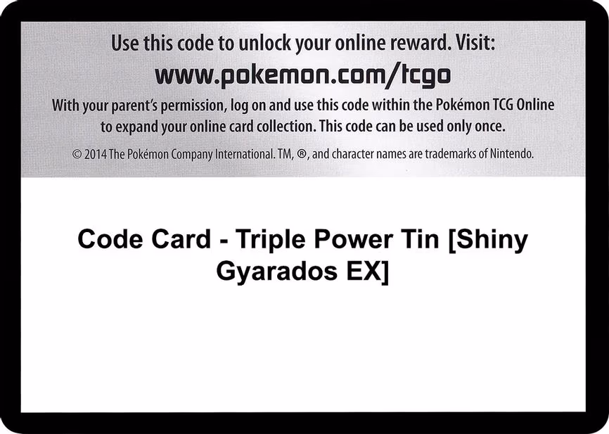 Code Card - Triple Power Tin [Shiny Gyarados EX]