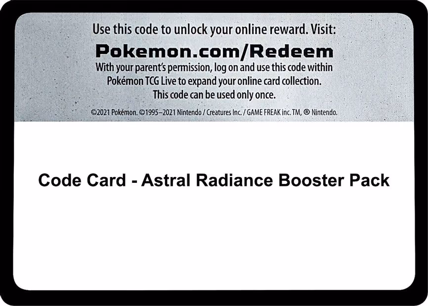 Code Card - Astral Radiance Booster Pack