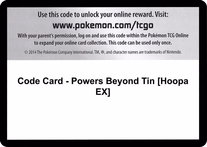 Code Card - Powers Beyond Tin [Hoopa EX]