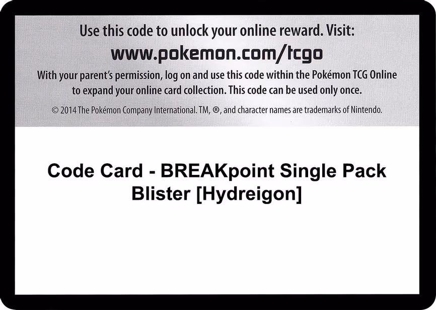 Code Card - BREAKpoint Single Pack Blister [Hydreigon]
