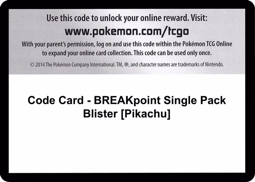 Code Card - BREAKpoint Single Pack Blister [Pikachu]