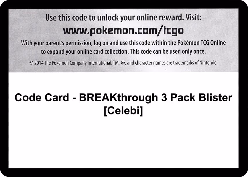 Code Card - BREAKthrough 3 Pack Blister [Celebi]