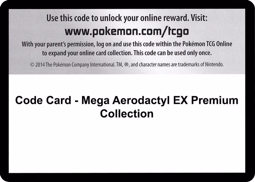 Code Card - Mega Aerodactyl EX Premium Collection - Code Card