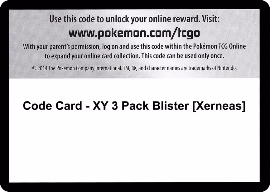 Code Card - XY 3 Pack Blister [Xerneas] - Code Card