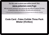 Code Card - Fates Collide Three Pack Blister [Vivillon] - Code Card