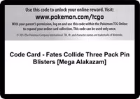Code Card - Fates Collide Three Pack Pin Blisters [Mega Alakazam] - Code Card